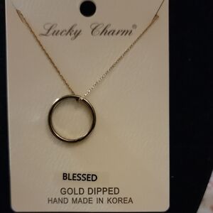 Gold Dipped Circle Pendant Necklace